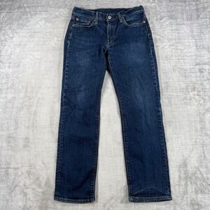 Levis Jeans Mens 28x28 Dark Blue Denim Premium Straight Leg Classic Casual